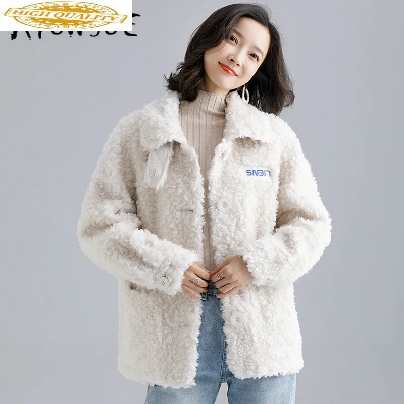 

Real Fur Coat Women Winter Coat Women Clothes 2020 100% Wool Jacket Sheep Shearing Short Parka Real Fur Jacket LMN1957 YY2366