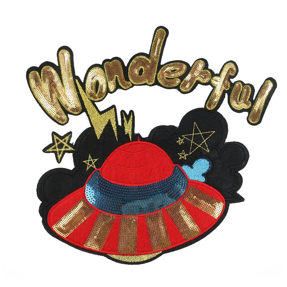 1 шт. большая вышитая нашивка с блестками для одежды | Дом и сад