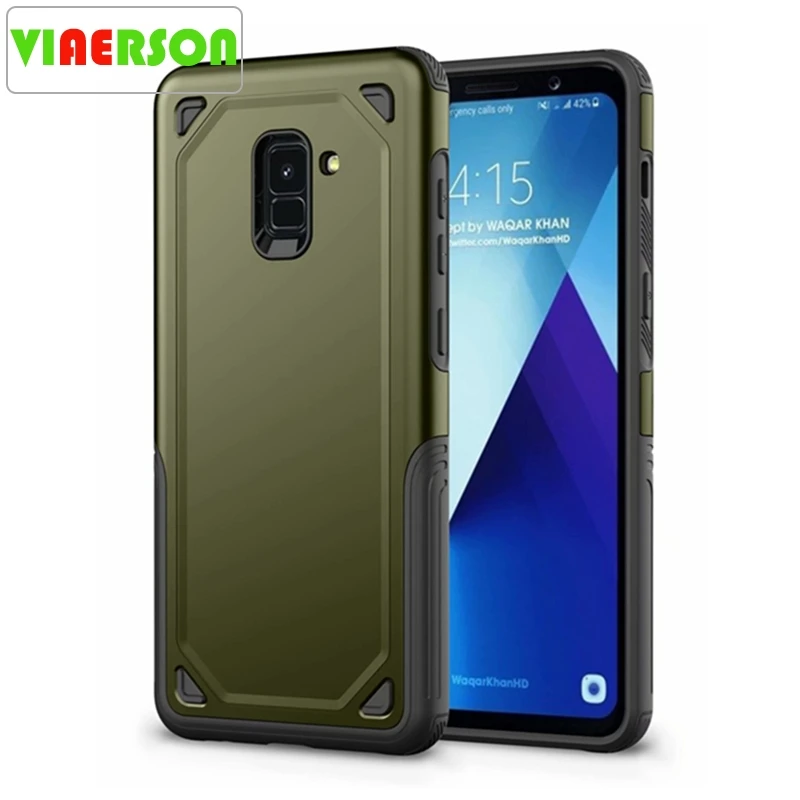 

Luxury Military Shockproof Rugged Armor Phone Case For Samsung Galaxy A6 A8 Plus 2018 Hybrid Silicon Slim Rugged Protect Cover