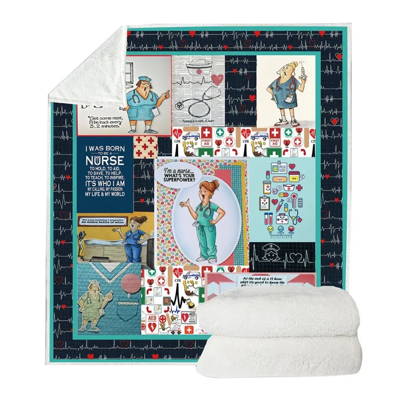 Тематическое одеяло для медсестры, для дома, мультяшная микрофибра, плюшевое одеяло на кровать, диван, постельные принадлежности для мальчиков, одеяло для путешествий, кемпинга - Цвет: D