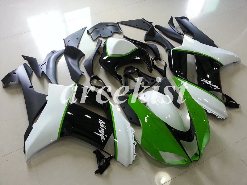 black white Green ABS Обтекатели комплект, пригодный для Kawasaki Ninja ZX-6R 2007 2008 636 6R 07 08 боди набор на заказ бесплатно серебро Уэст - Цвет: black white Green