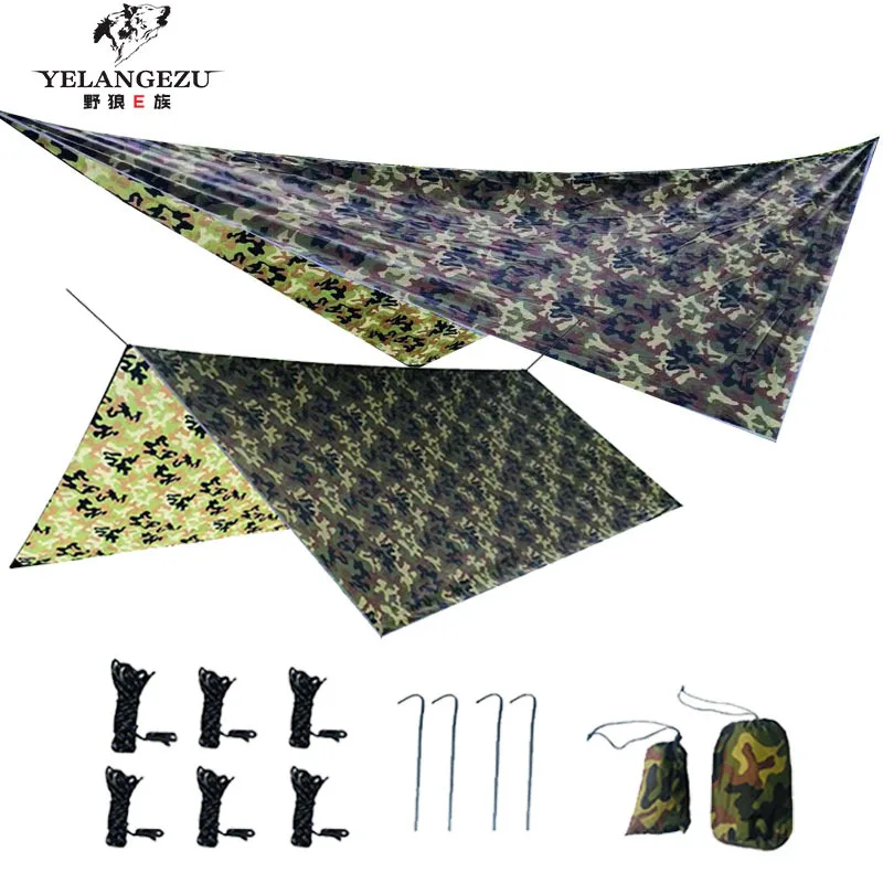 

Outdoor Camouflage Awning Multi-functional Camping Beach Mat Waterproof Sun-resistant Awning Sunshade Tent