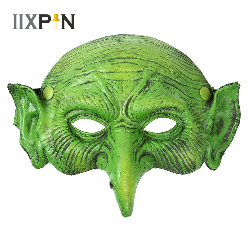 3D реалистичный страшный ужас старая женщина ведьма половинное покрытие лица