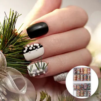 

2 Boxes Nail Foil Transfer Sticker Cartoon DIY Starry Sky Christmas Nail Decals Nail Decor Nail Art Sticker for Home Salon