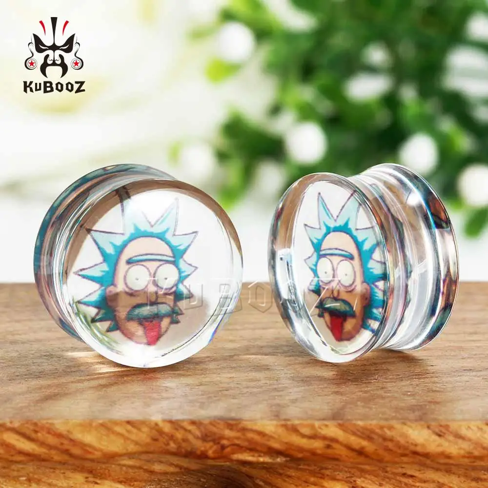 Kubooz модный дизайн, логотип Эйнштейна, Прозрачный Акриловый пирсинг для ушей, тоннели, простые Стильные украшения для унисекс