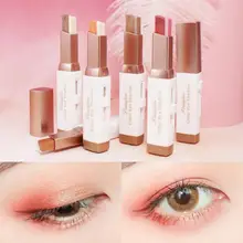 Dois-cor gradiente estéreo sombra de olho vara caneta sombra vara dupla cor gradiente sombra vara shimmer glitter maquiagem tslm1