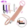 10 Frequency Double Penetration Vibrator Strap On Penis Vagina Dildo Vibrating Male Penis Anal Plug Adult Sex Toys for Couples 1