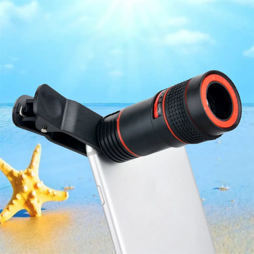 Объектив камеры телефона 12X Zoom для смартфона 2 в 1 HD Монокуляр с двойным