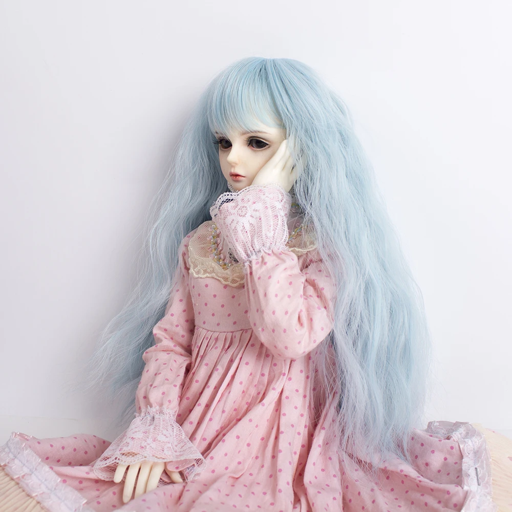 Куклы парики длинные вьющиеся светло-голубые волосы для Blyth/Pullip кукла с 25 см окружность головы