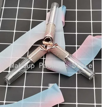 

10/30/50pcs Cosmetic Pink Empty Bevel Cap Lip Gloss Tube,DIY Portable Clear Containers, Refillable Beauty Makeup Tool Packaging