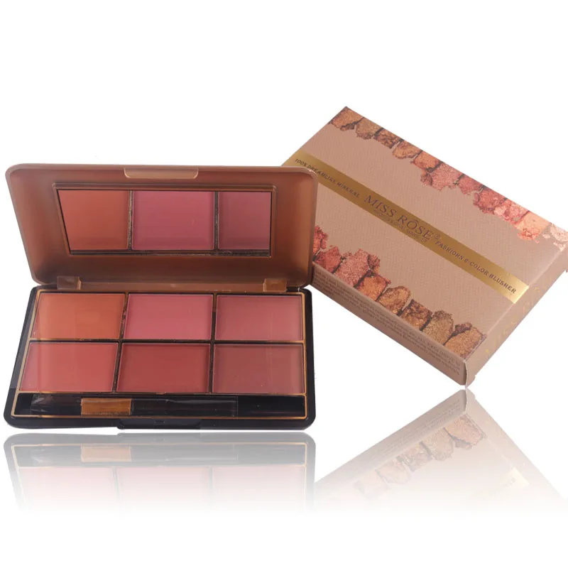 6 colors blush makeup rouge women's blush occident brighten skin color nude makeup natural sunburn rouge disk