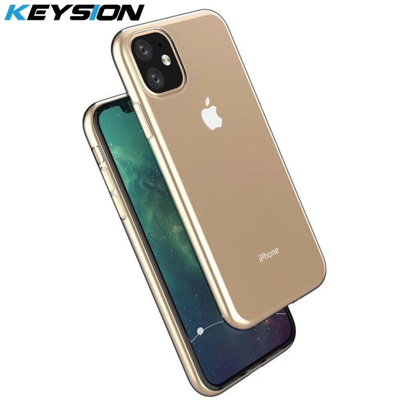 KEYSION прозрачный телефон для iPhone 11 Pro Max мягкий силиконовый из ТПУ ультра тонкая