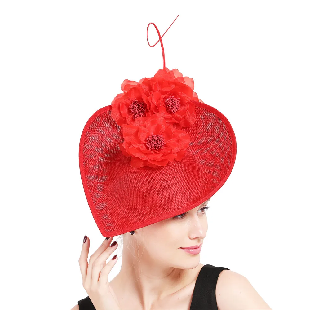 Big millinery, вуалетки, Шляпа Дерби с причудливыми цветами, роскошные женские головные уборы, аксессуары, женский головной убор, повязки на голову, модная Федора