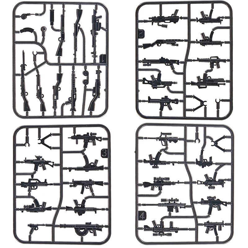 

MOC WW2 City Accessories Building Blocks WW2 Military Army Soldiers Figures Guns Weapons Model Military DIY accessory Bricks toy