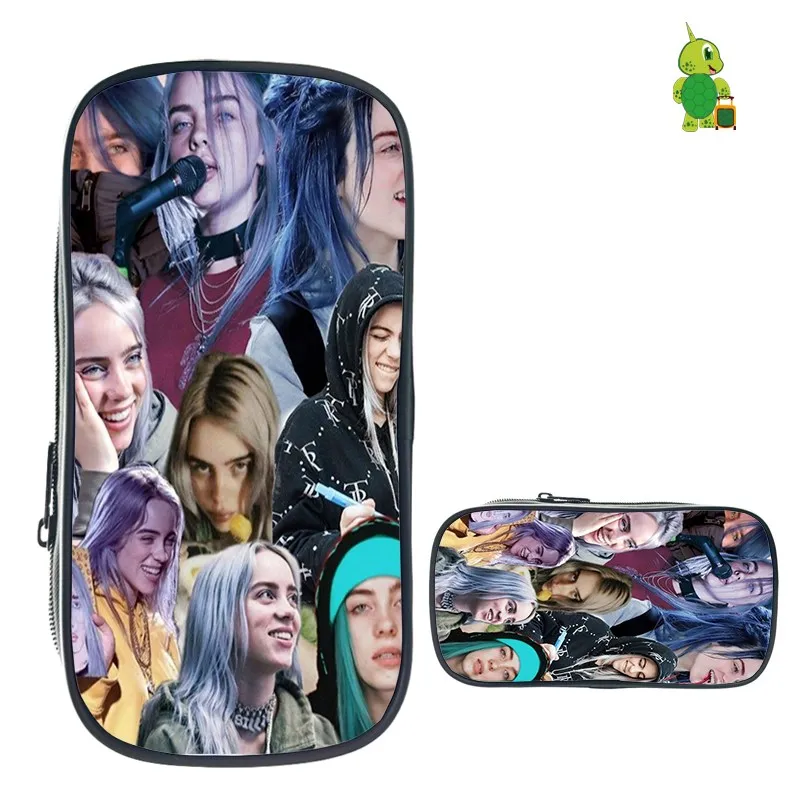 Billie Eilish пеналы для девочек-подростков, косметички, школьные принадлежности, канцелярские принадлежности, сумка для хранения, Billie Eilish, хип-хоп, косметичка - Цвет: 24