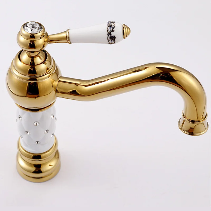 

Golden bathroom washbasin faucet washroom brass white ceramic washbasin washbasin faucet under counter basin single handle hot a