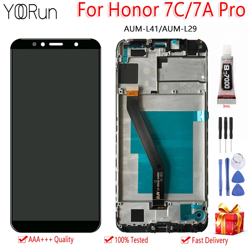 Сенсорный ЖК экран с дигитайзером для Huawei Honor 7C 5 7 AUM L41 дюйма 7A Pro L29|Экраны