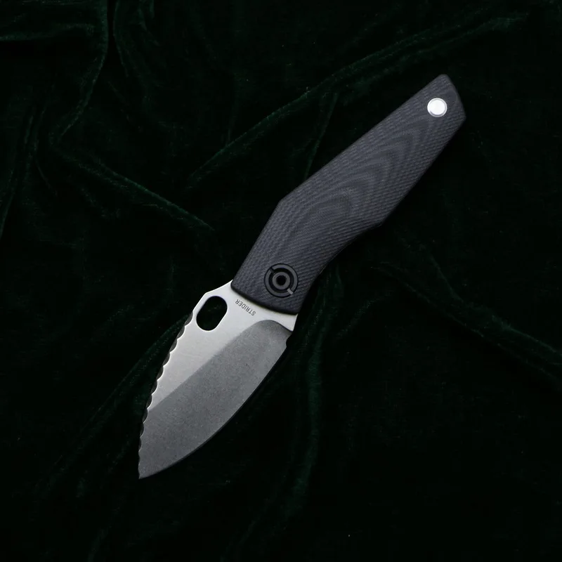 black-G10 LOVOCOO SJ75 складной нож D2 blad Титан+ CF/G10 Ручка Открытый Отдых Охота нож фрукты тактика выживания EDC инструмент - Цвет: black-G10