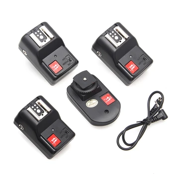 

4 Channels Wireless Flash 1 Trigger Transmitter + 3 Receivers for Canon Nikon Pentax Olympus
