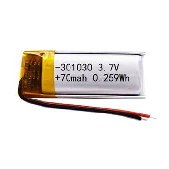 

301030 3.7V 80mAh lithium polymer Lipo rechargeable battery for MP3 MP4 GPS bluetooth headset video pen camera