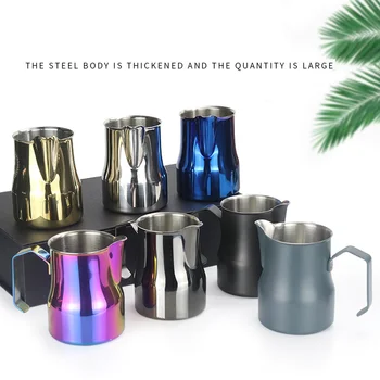 

550ml/350ml Milk Frothing Pitcher 304 Stainless Steel Art Milk Frothing Pitcher Steaming Jug Milk Foam Container for Espresso