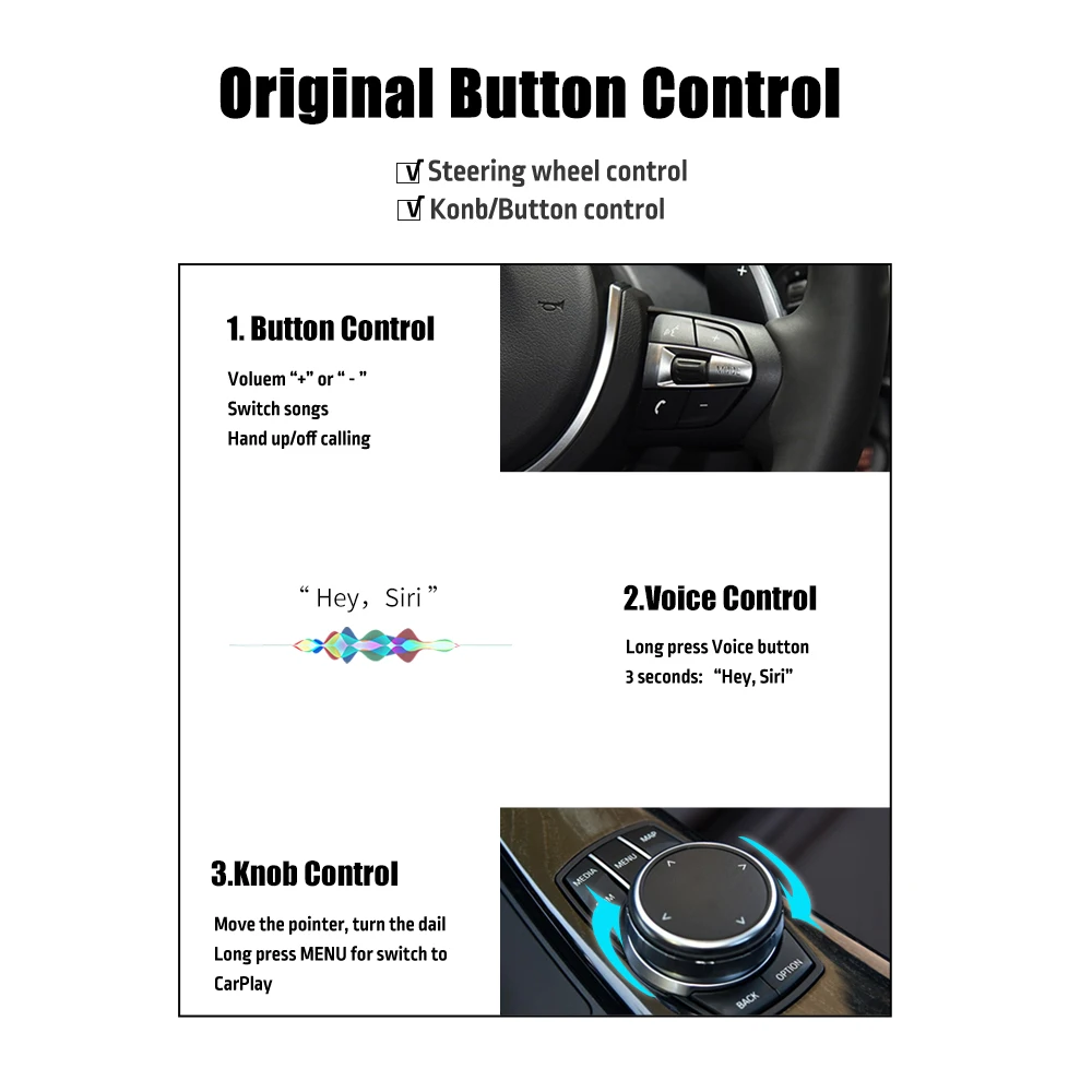 Беспроводной CarPlay Android Авто модернизации декодер для BMW F20 F22 F30 F32 F10 F12 F01 F48 F25 F26 F15 F16