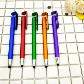 

New Arrival Multi-function Mobile Phone Bracket Ball Pen Led Folding Capacitor Touch Screen Ballpoint Pen Office Accessories