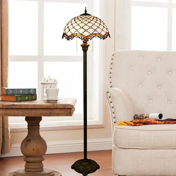 

After 40 cm modern Mediterranean white guti tiffany stained glass sitting room dining-room bedroom floor lamp bronzing