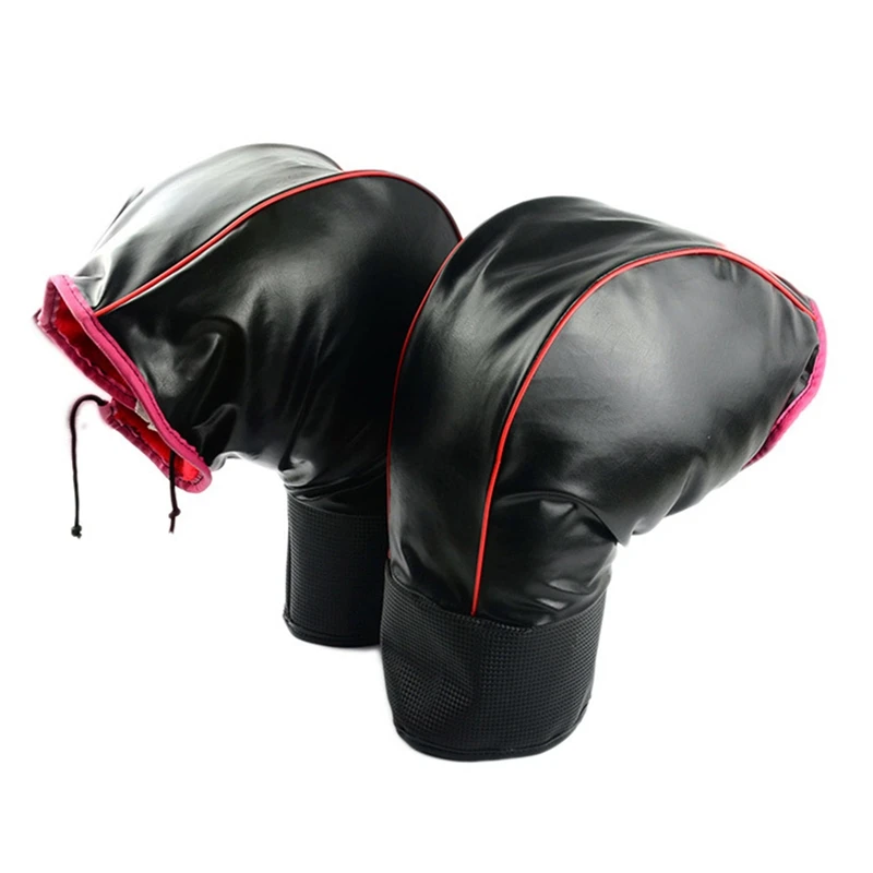 Winter Cold-proof Thick Warm Leather Cover Cycling Gloves Windproof Waterproof Electromobile Electric Motorcycle Handlebar Glove