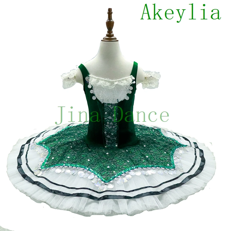 Esmeralda tutu Professional Ballet Tutu dark Green Pancake Peformance Tutus Adult  Ballet Dress Ballet Stage Costumes