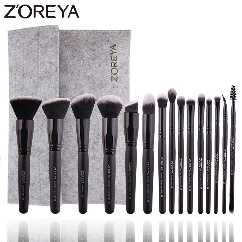 15 шт. набор кистей для макияжа Woode Foundation Blush натуральные мягкие тени век