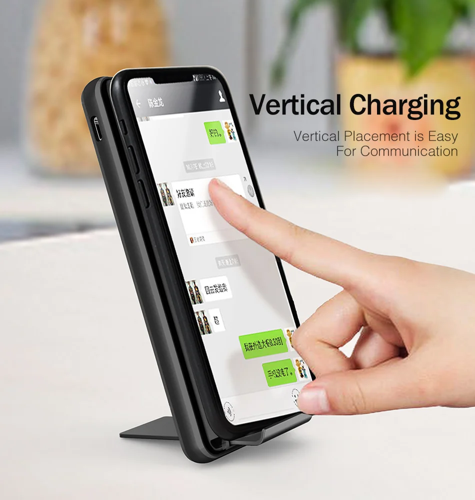 Power Bank 5000mAh вертикальное Беспроводное зарядное устройство, YKZ светодиодный дисплей двойной USB быстрая зарядка внешний аккумулятор для iPhone Xiaomi
