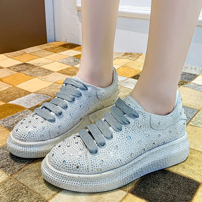 Женские повседневные туфли стразы из искусственной кожи индивидуальная