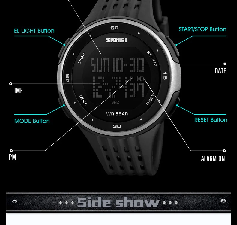 SKMEI Digital Wrist Watches Men Outdoor Sport Watch Chronograph Fashion Clock Top Waterproof Relogio Masculino Man Watch 1219