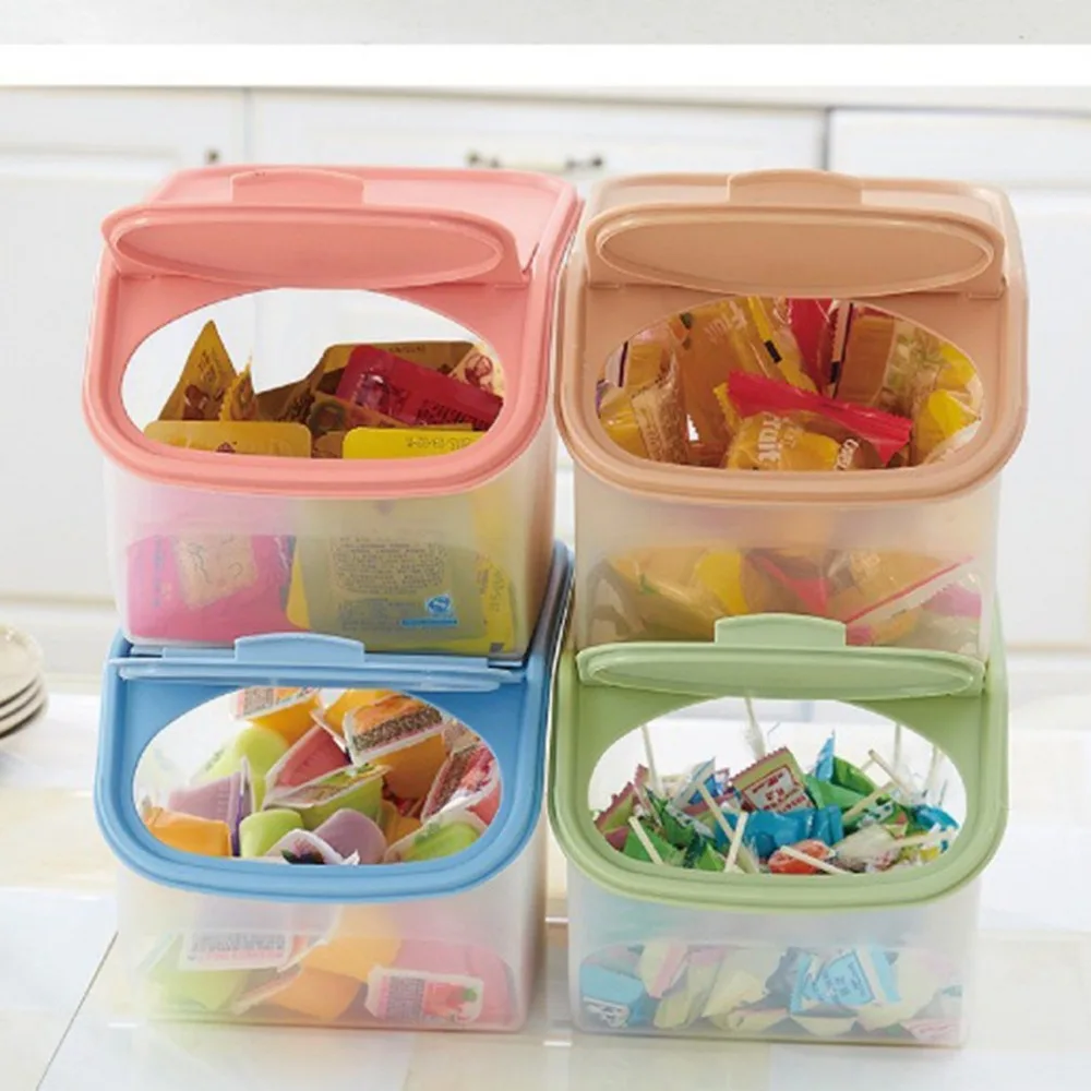 

Household Use Kitchen Storage Organizer Dried Food Storage Sealed Box Rice Bin Bean Grain Container Organizer Dropshipping