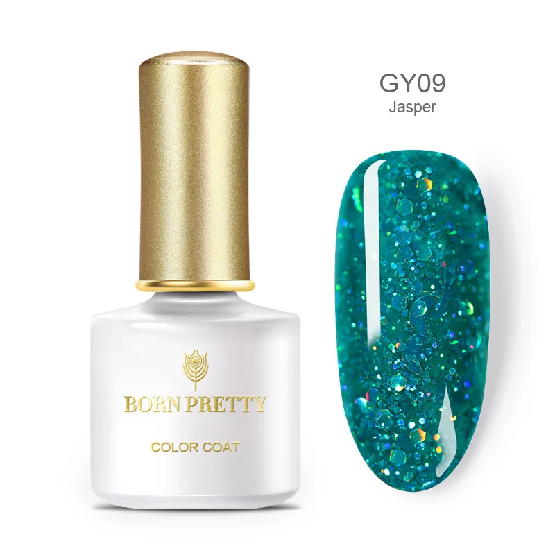 GY09 Born pretty, голографическая блестящая Гель-лак, 54 Цвета, блестящий УФ-Гель-лак для ногтей, нужен УФ-светодиодный лак для маникюра - Цвет: GY09