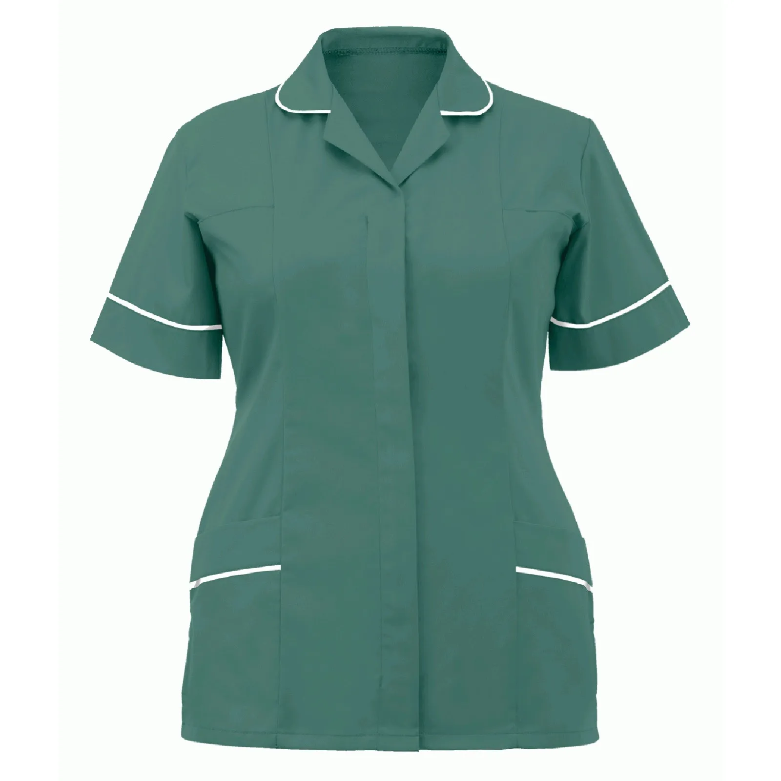 Women nurse uniform short sleeve V-neck button top summer plus size ladies T-shirt care workers tunic