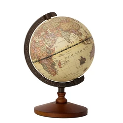 Carte de la terre du Globe terrestre en anglais, rétro, Base en bois, Globe terrestre, éducation, cadeau d'affaires décoratif, 22cm 