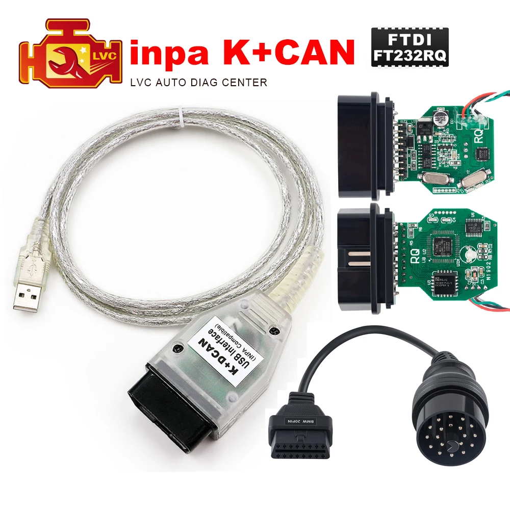 USB кабель с 20 контактным кабелем для BMW INPA K + CAN чипом FT232RQ и переключателем