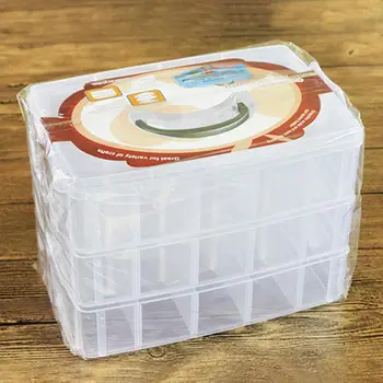 

3 Layer Clear Jewelry Bead Pills Craft Storage Organizer Compartment Box Case Display Travel Jewelry Case Earring Holder