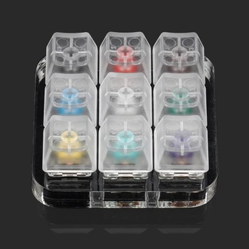 

9 Key Caps Testing Tool Gateron MX Switches Keyboard Tester Kit G Shaft Clear Keycaps Sampler PCB Mechanical Keyboard