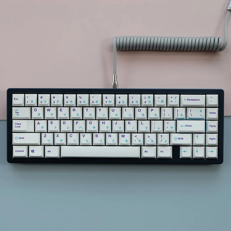 Conjunto Pbt Tintura Subbed Keycap para mx Switch Teclado Mecânico Tema Pbow Russo Japonês Coreano Tampas de Chave Perfil Cereja 1