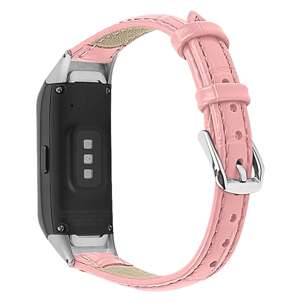 Сменный кожаный ремешок на запястье для samsung Galaxy fit SM-R370 браслет часы браслеты аксессуары - Цвет: Розовый