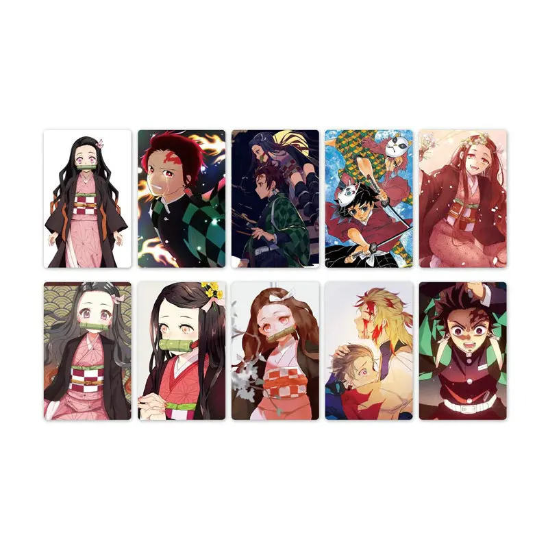 10 шт. аниме Demon Slayer Kimetsu no Yaiba Card стикер s Водонепроницаемая крапленая карта наклейка Дети стикерные игрушки для детей коллекция подарок