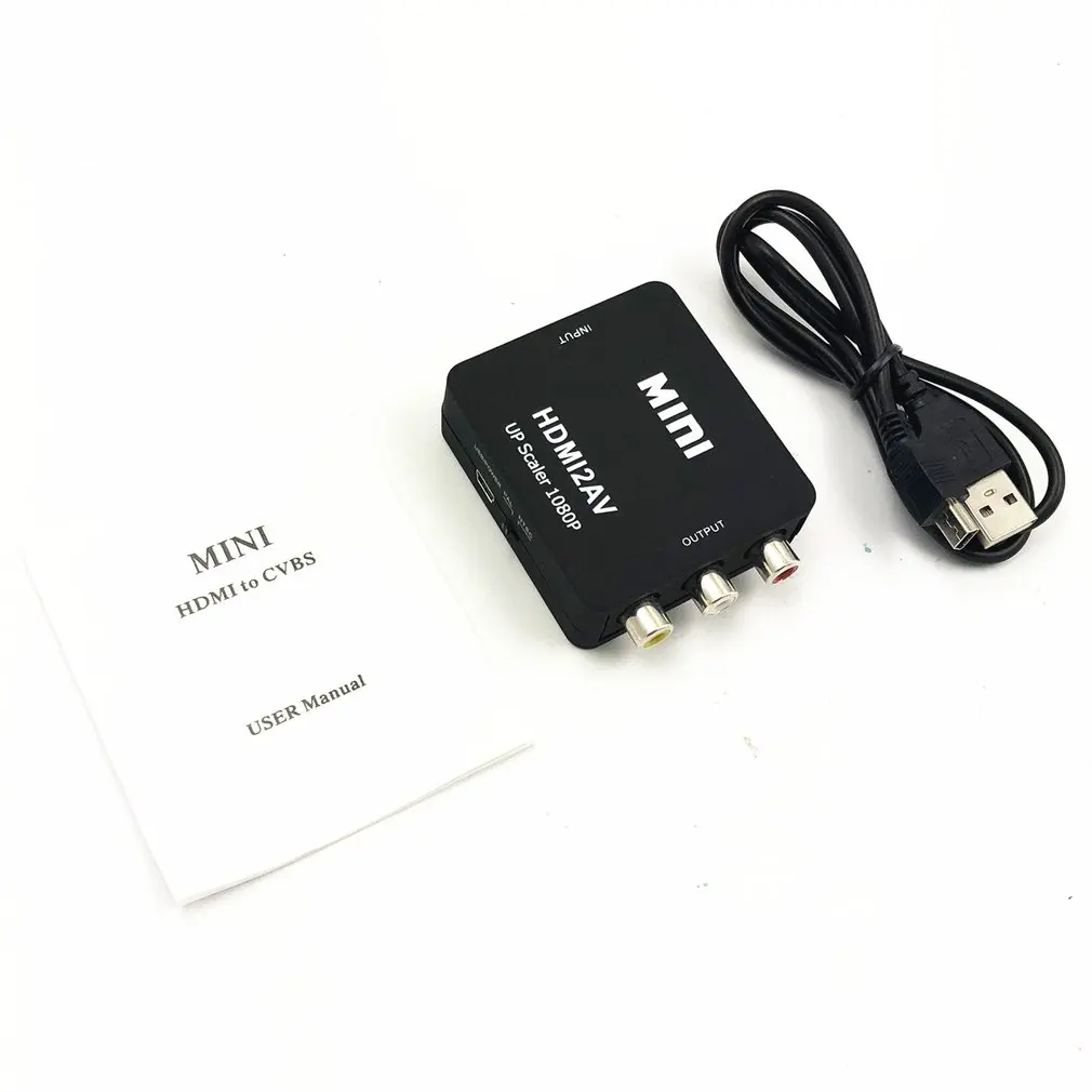 Мини 1080P HDMI VGA в RCA адаптер конвертер VGA2AV/CVBS конвертер разъем с аудио для ноутбука ПК для HDTV проектора