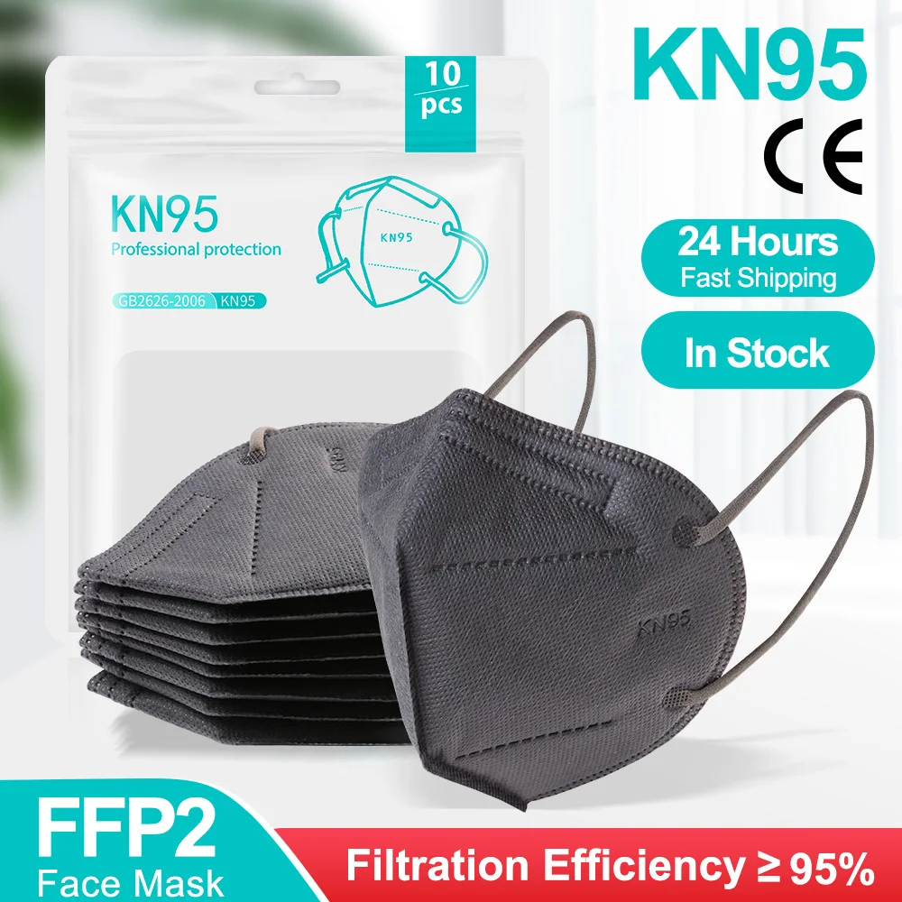 50 шт. FFP2 KN95 Mascarillas маска для лица 95% PM2.5 CE 5 слоев фильтр дышащий защитный здоровья
