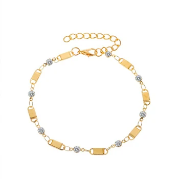 

Geometric Hollow Circle Heart Shape Dangle Golden White Alloy Bracelet On The Leg Anklets For Women Beach Accessories