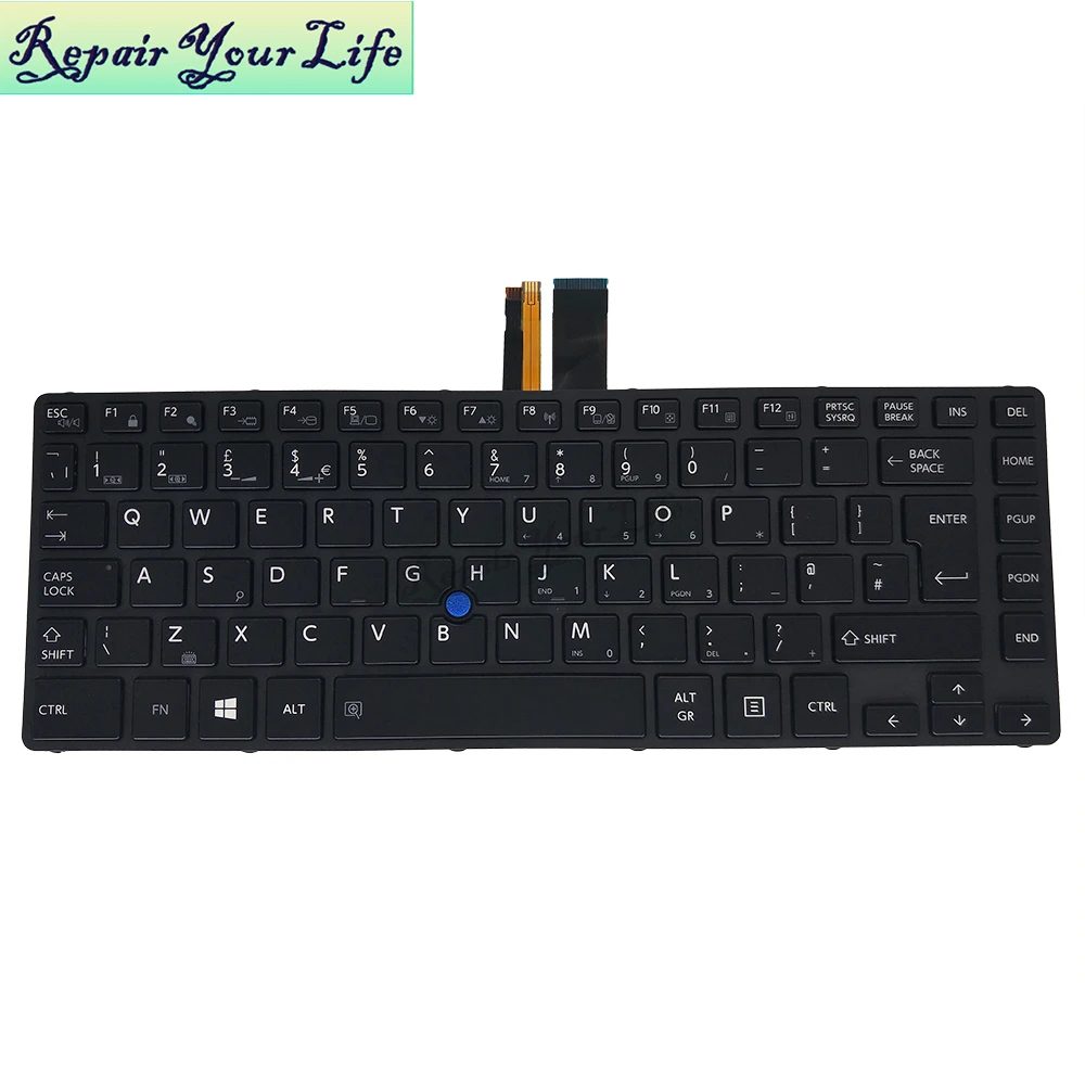 Teclado do Reino Unido para Toshiba Satellite Pro Layout Inglês Frame Apontando A40-c A40-c1443 A40-d-bto gb G83c000gu5en