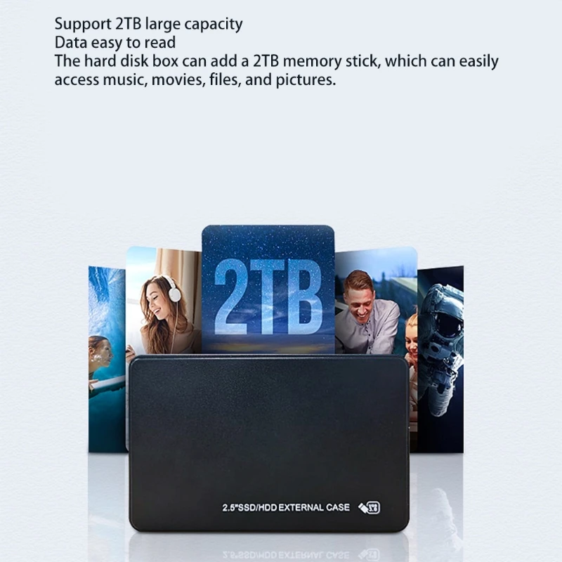 2.5-inch 2TB Ultra-thin Portable External Hard Drive USB3.0 Hard Drive Storage For PC/desktop/laptop/Chromebook