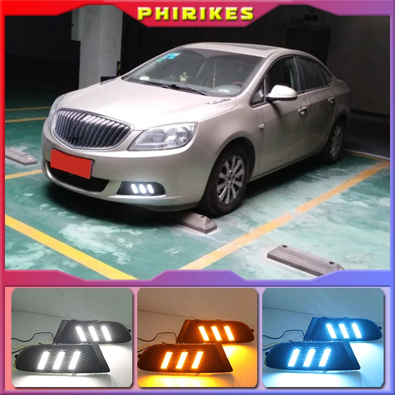 

2pcs For Buick Excelle GT 2010-2013 White yellow blue Front Fog Lamp Day Light LED DRL daytime running light